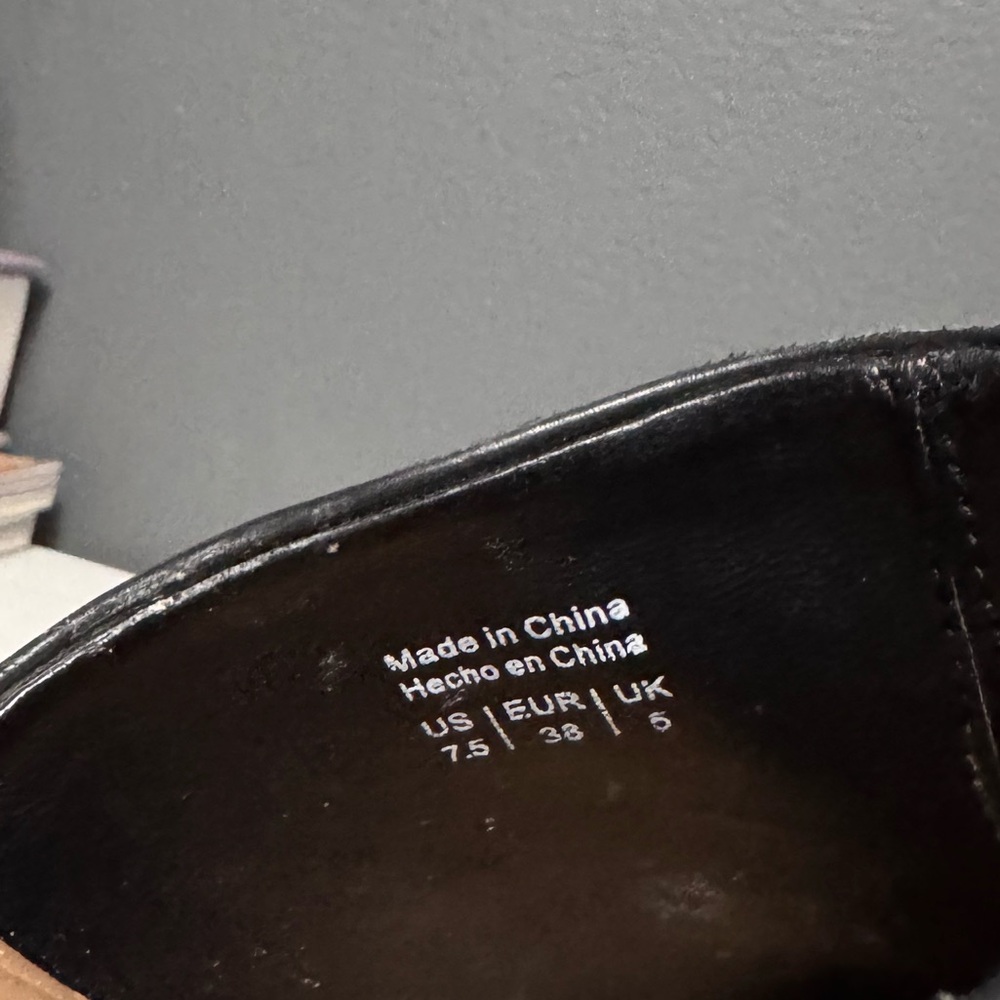 Spring Black Pointed Mule Block Heels - Picture 7 of 7